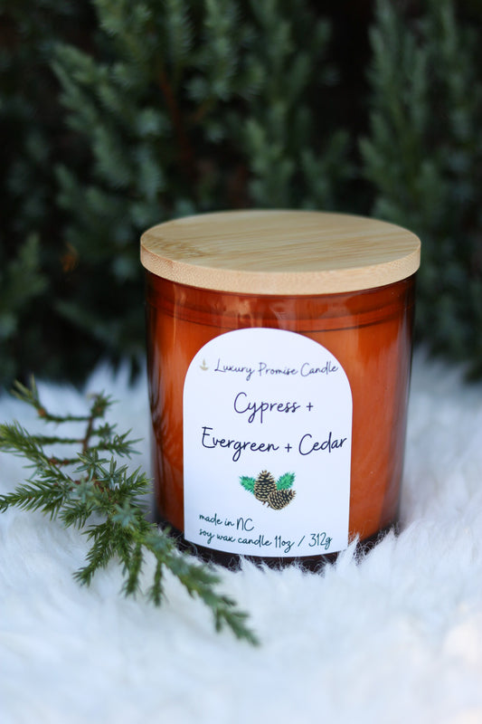 Cypress+Cedar+Evergreen Soy Candle